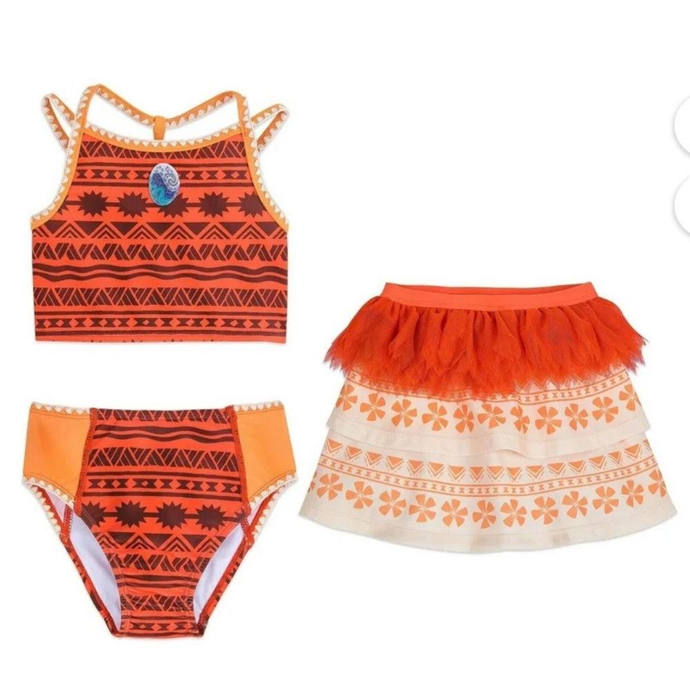 Disney Store Moana 3 PC Deluxe Swimsuit Set